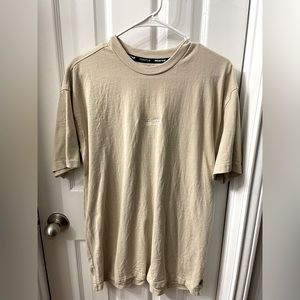 primitive tan essential t-shirt with embroidered logo